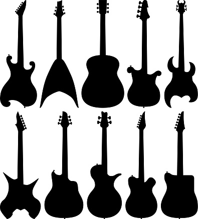Guitar silhouettes.