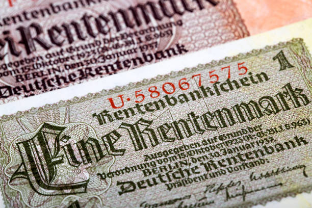 istock Old German Rentenmark a business background 1814411134