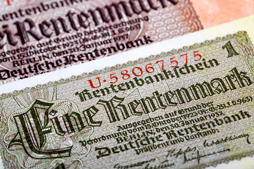 Old German money - Rentenmark a business background
