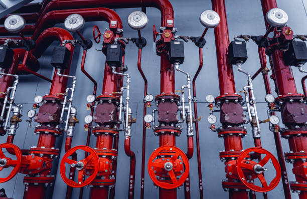 istock Header pipes valve zone and fire alarm control system at industrial plants 1814416055
