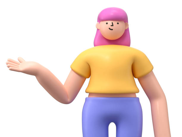 istock A 3D cartoon character standing and showing 1814416076