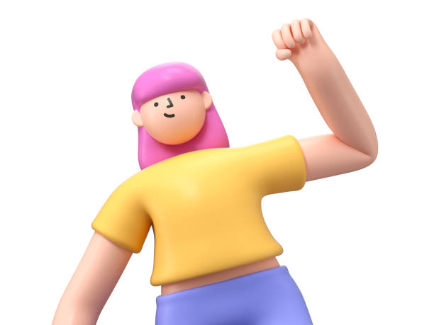 istock A 3D cartoon character raising his a hand 1814416080