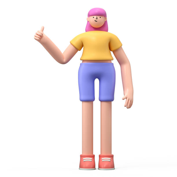 istock A 3D cartoon character standing and showing thumbs up 1814416081
