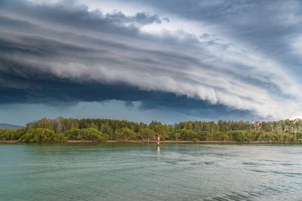 istock Storm front and shelf cloud at the waterfront 1814419757