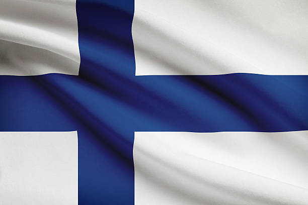 istock Series - ruffled flags. Republic of Finland. 181442506
