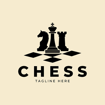 Chess pieces vintage vector icon illustration design