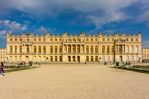 Paris, France - May 2019: Famous Versailles palace outside Paris