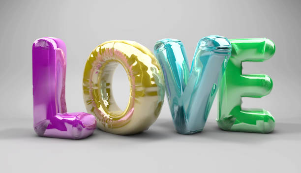 Colored LOVE balloons on white background. / You can see the animation movie of this image from my iStock video portfolio. Video number: 1805180508