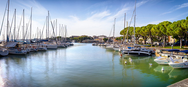 Holidays in Italy -  harbor with boats in Desenzano del Garda, Lombardy