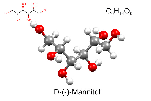 Mannitol is a type of sugar alcohol. It is used as a low calorie sweetener as it is poorly absorbed by the intestines. As a medication, it is used to decrease pressure in the eyes, as in glaucoma, and to lower increased intracranial pressure.