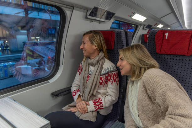 istock Females travelling by train in a sustainable way 1814481288