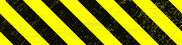 istock Safety line texture. Black and yellow police stripe border, construction, danger caution tape grunge.  Warning sign for your  design. EPS10 1814509697