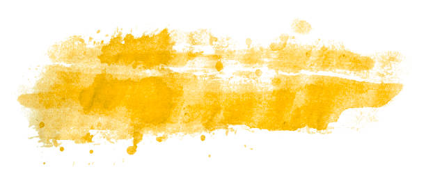 istock yellow watercolor background. Artistic hand paint. isolated on white background 1814512158