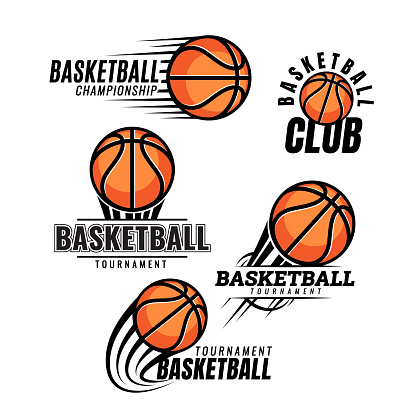 Basketball ball football tournament icons. Symbol or emblem. vector illustration