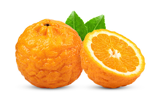 Tangerines orange isolated on white background