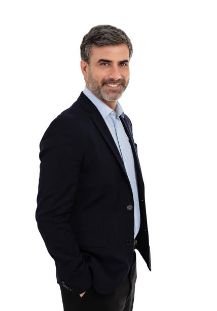 istock Businessman smiling  on white background 1814541158