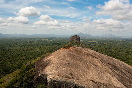 Top view of Sigiriya lion rock fortress, Sri Lanka.