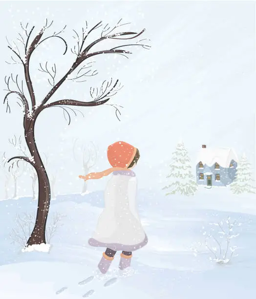 Vector illustration of Winter theme vector illustration card