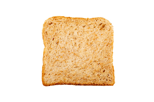Delicious Whole Grain Toast: A Healthy Breakfast Option on White Background