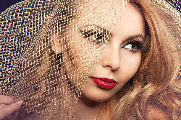 Beautiful woman with the evening make-up stock photo