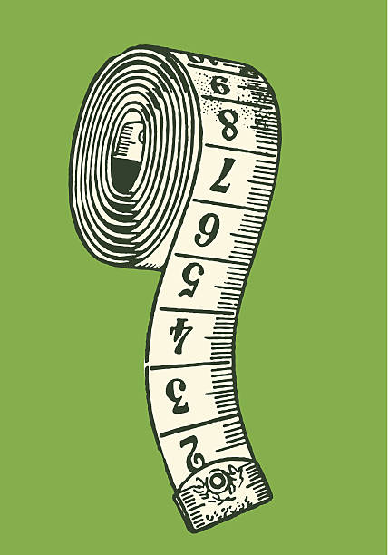 measuring tape - mezura ölçü araçları illüstrasyonlar stock illustrations