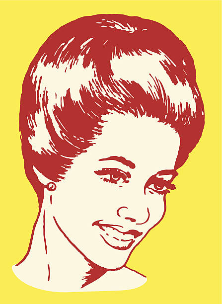 Smiling Woman Smiling Woman beehive hairstyle stock illustrations