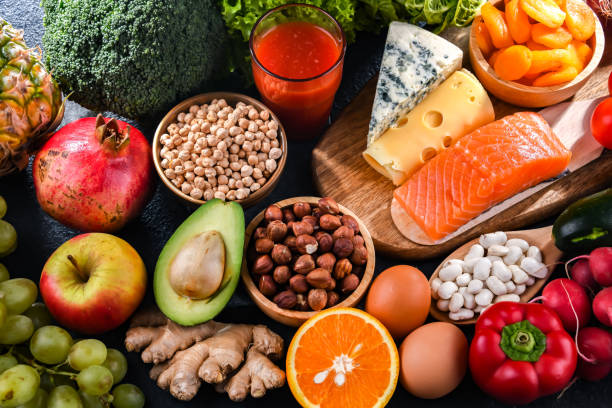 istock Food products representing the nutritarian diet 1814602681