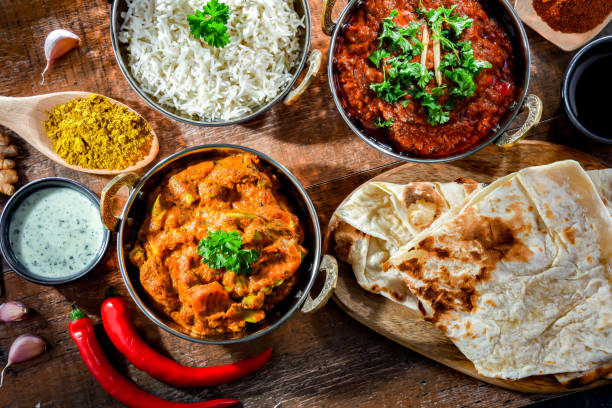 istock Hot madras paneer and vegetable masala with rice 1814605359