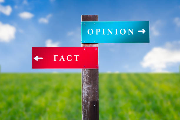 Fact or Opinion - Traffic sign with two options.