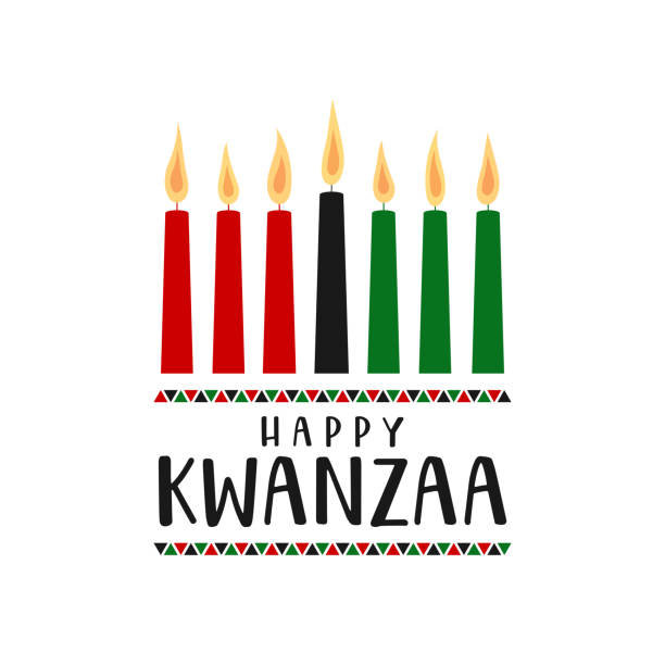 illustrazioni stock, clip art, cartoni animati e icone di tendenza di sfondo felice di celebrazione di kwanzaa, card. vettore - candle candlestick holder flame vector