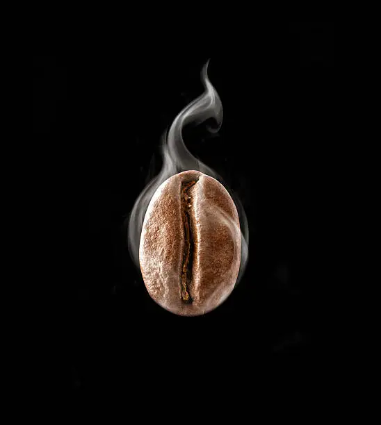 Photo of Hot coffee bean in a steam