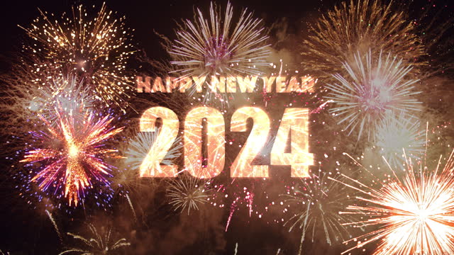 Happy New Year 2024 with Firework display