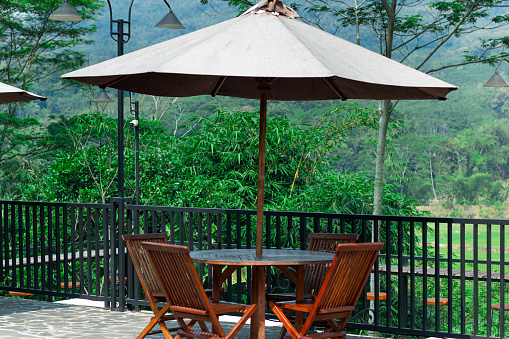 garden umbrellas for shade and relaxation for tourists