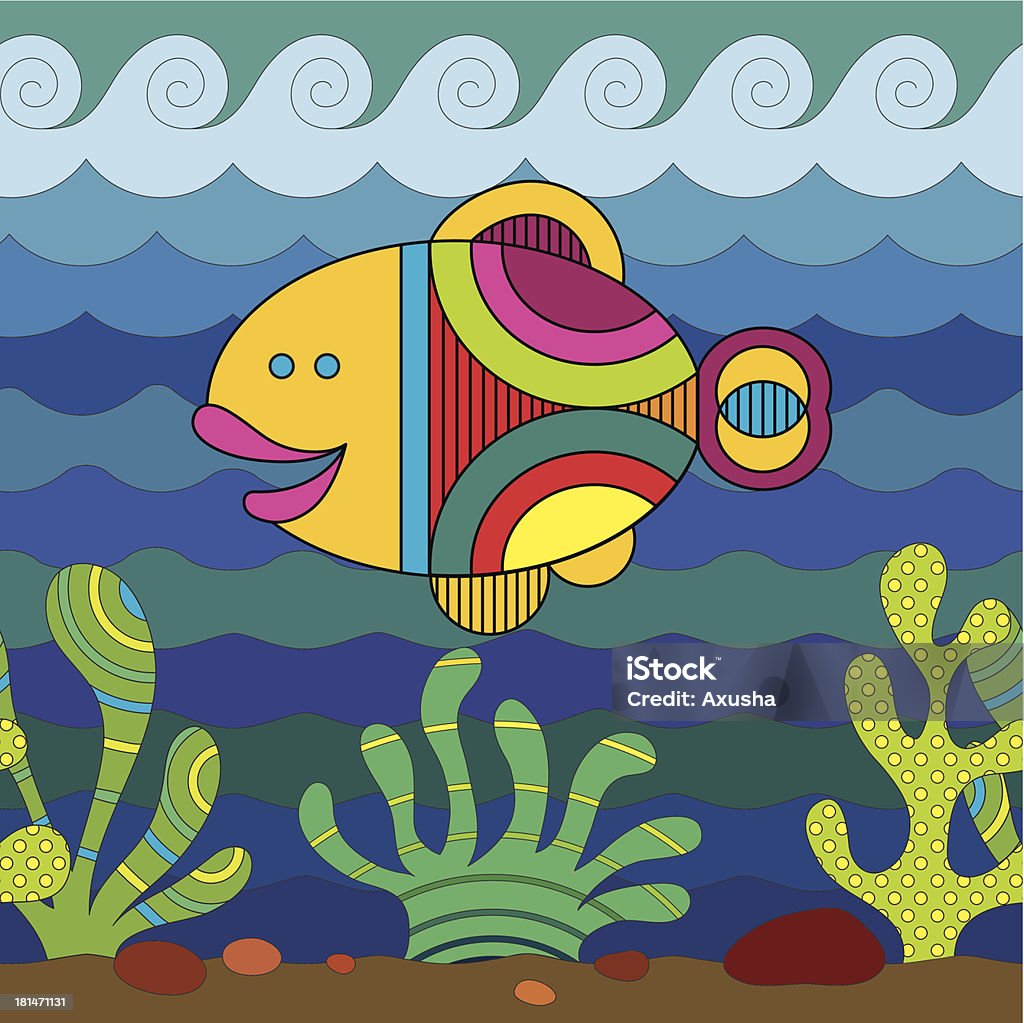 Fish Stylisation Stylize Fish Stock Illustration - Download Image Now - Algae, Animal ...