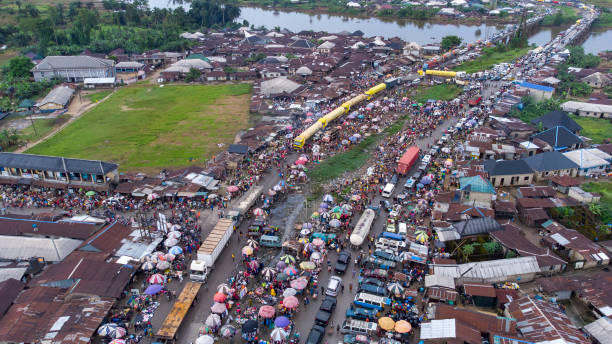 istock Mbiama rivers state drone shot. somewhere in Africa 1814716887