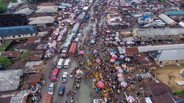 istock Mbiama rivers state drone shot. somewhere in Africa 1814718588