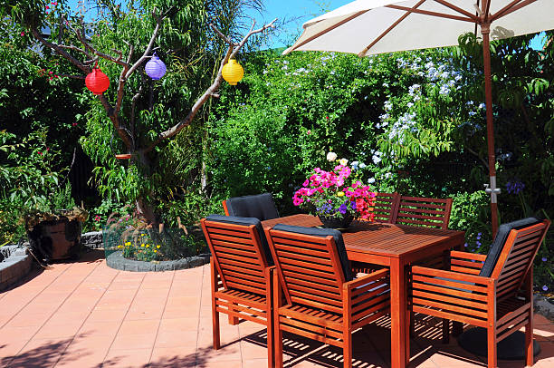 istock Beautiful and lush courtyard garden 181472746
