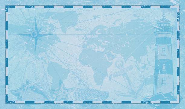 Sea travel colorful vintage background