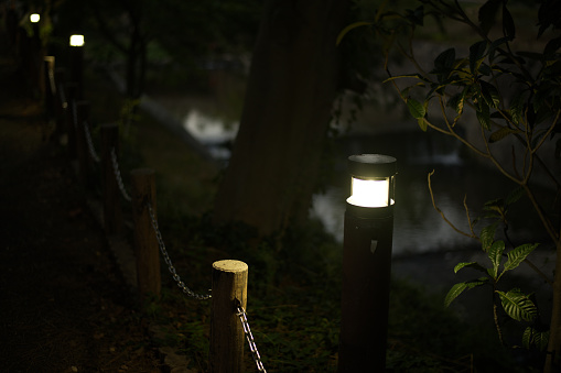 The light of a street lamp.