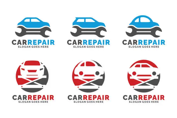 Vector illustration of Car repair  set design vector illustration