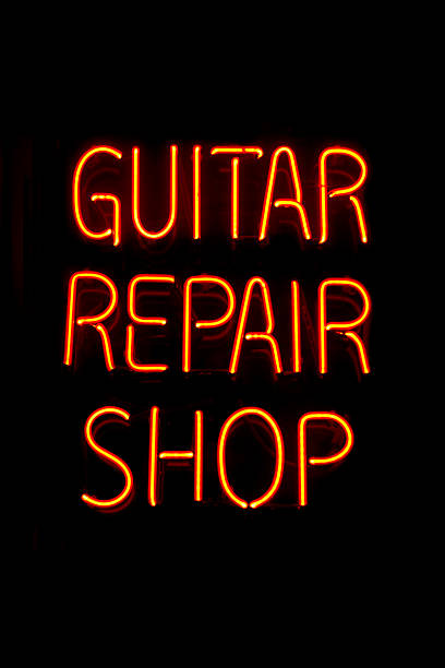 istock Neon sign, Guitar Repair Shop 181480773