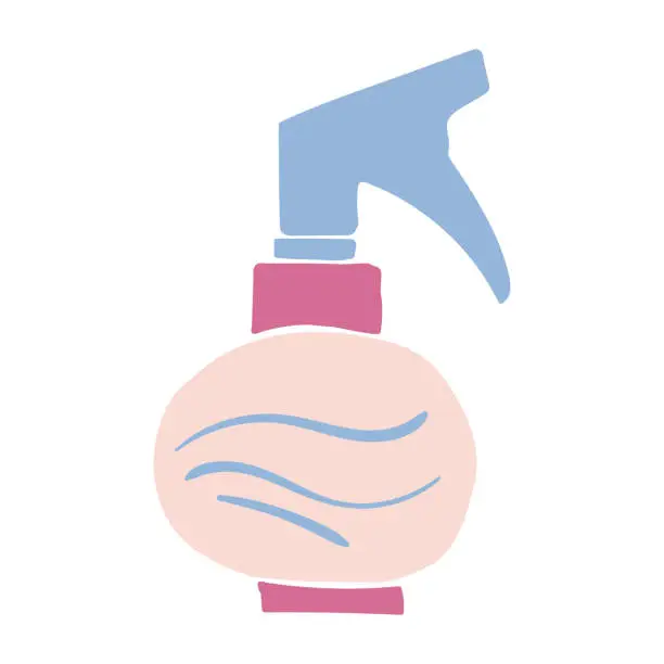 Vector illustration of Beauty Service Spray Bottle Flat Doodle Element