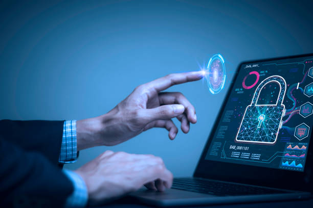 istock Person touch key lock analyze data protecting personal information ,online financial transactions, secure access to computer networks and digital systems. Protection cyber security safety 1814814768