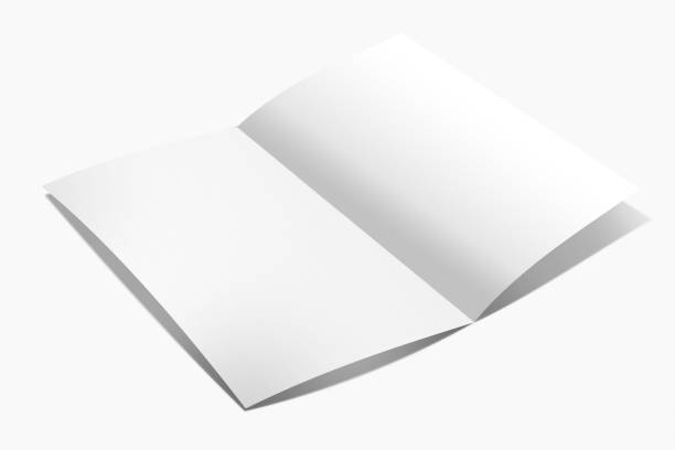 istock A4 Bi-Fold Brochure Mockup on White Background. 3D Rendering 1814817929
