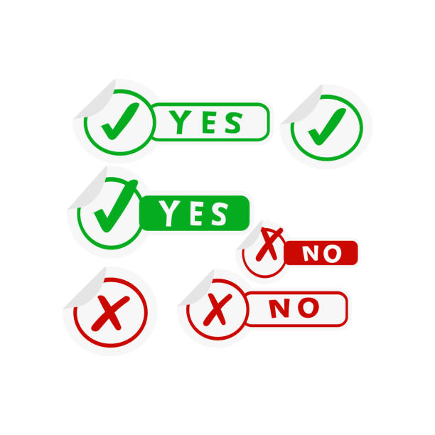 ilustrações, clipart, desenhos animados e ícones de concordo discordo e sim não ou assine com verde vermelho com ilustração de vetor cruzado de marca de seleção - garbage checkbox green check mark