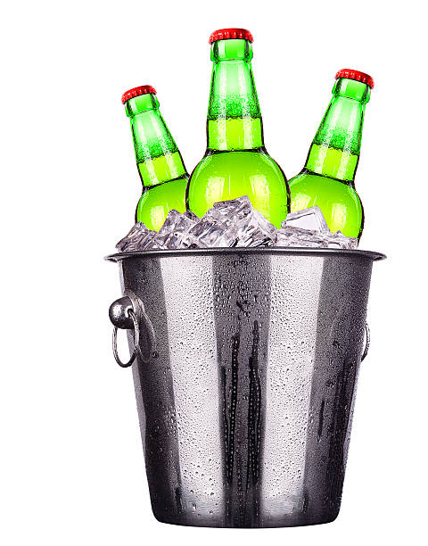 istock Beer bottles in ice bucket isolated 181482146