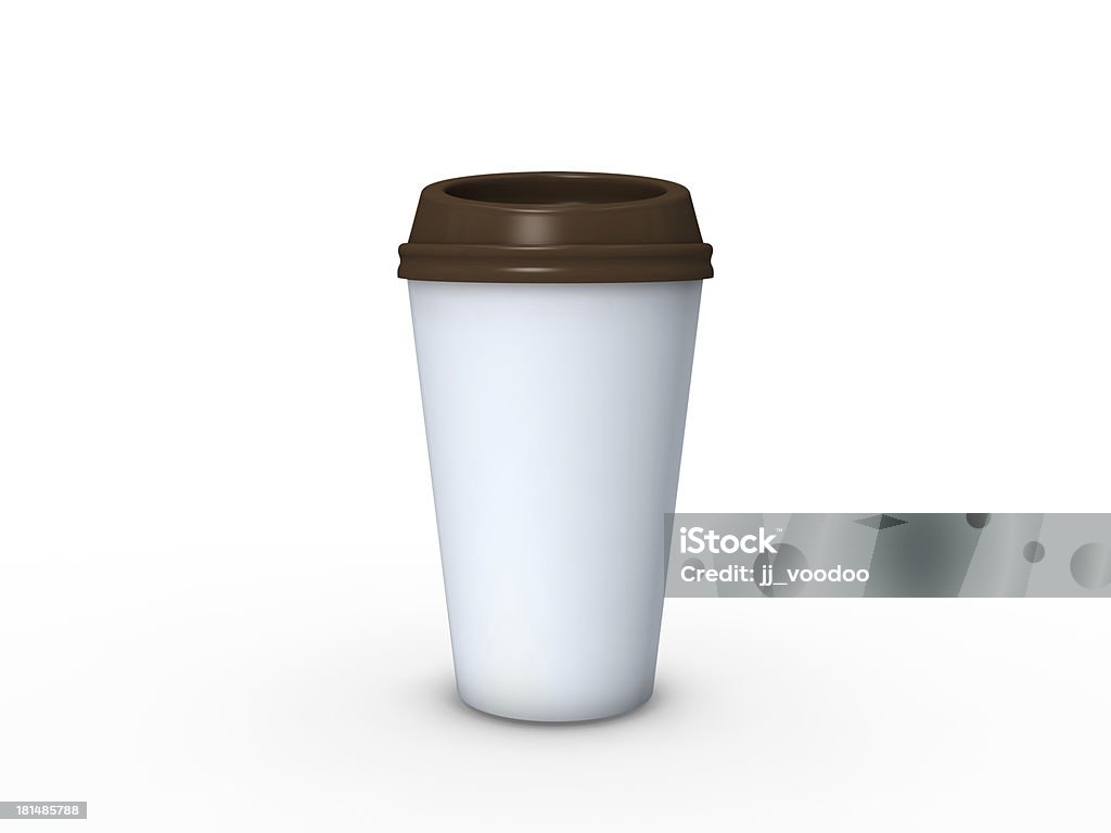 プラスチック製のコーヒーカップ、茶色キャップ - カットアウトのロイヤリティフリーストックフォト