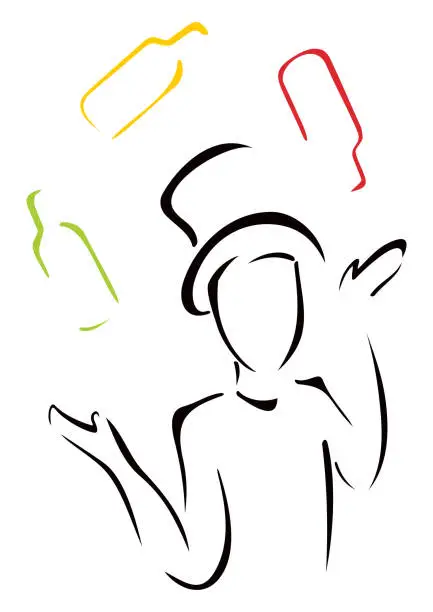 Vector illustration of Elegant juggler