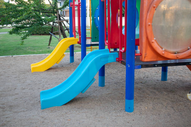 istock Empty colorful playground in a modern housing estate 1814871757