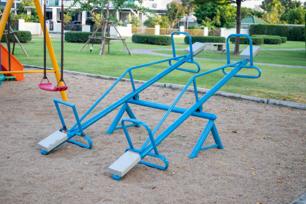 istock Empty colorful playground in a modern housing estate 1814872302